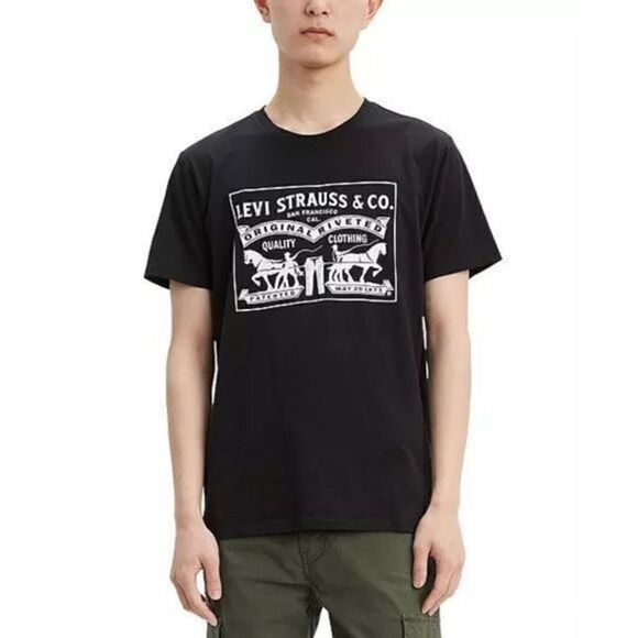 Men’s Levi’s Iconic Graphic Tee in Black Multiple Sizes - Picture 1 of 6